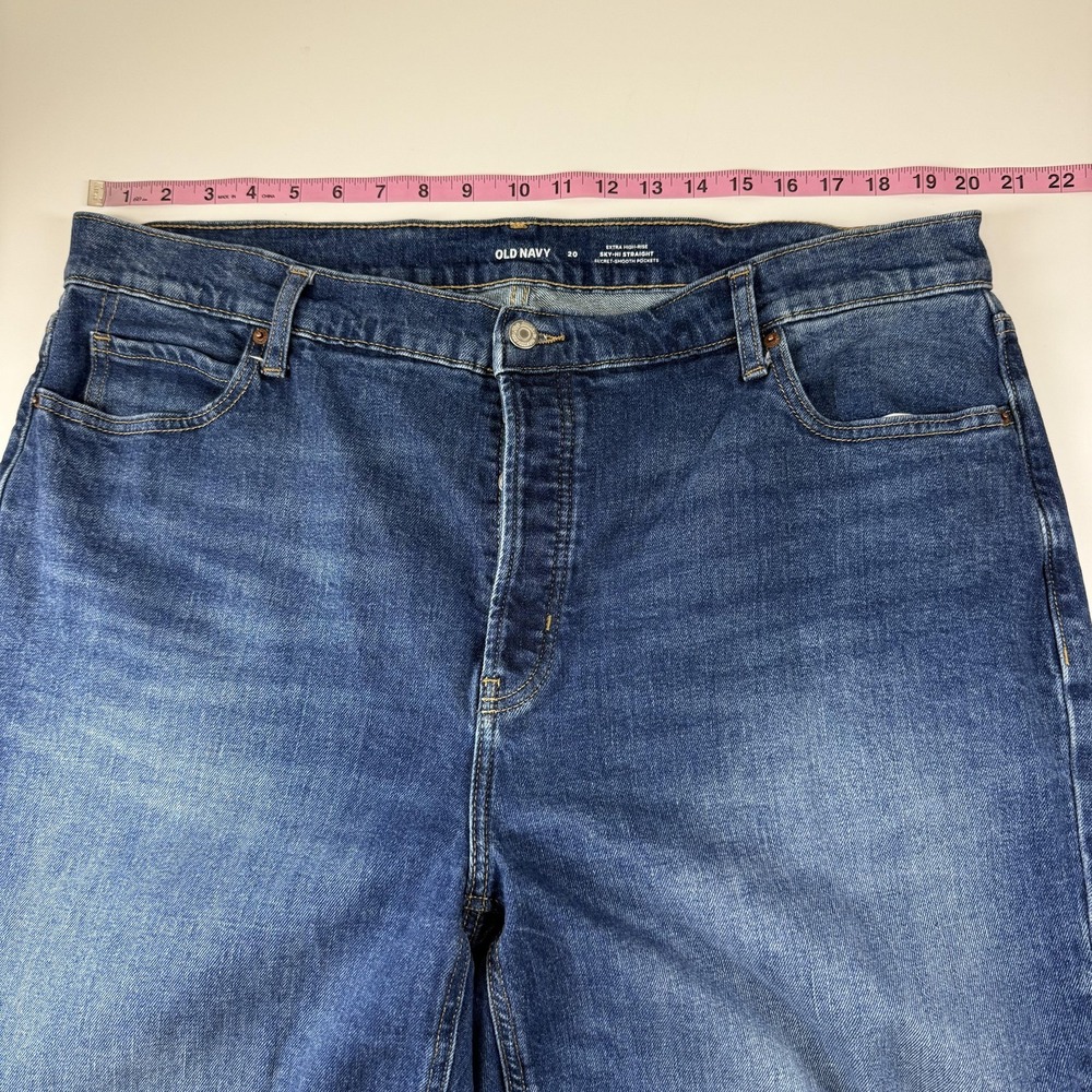 Old Navy Jeans Womens 20 Extra High Rise Sky-Hi Straight Secret Smooth Pockets - Picture 6 of 9